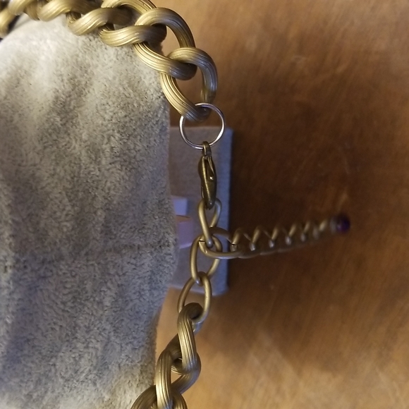 Gorgeous Bold, Large golden and purple statement necklace - Picture 5 of 8